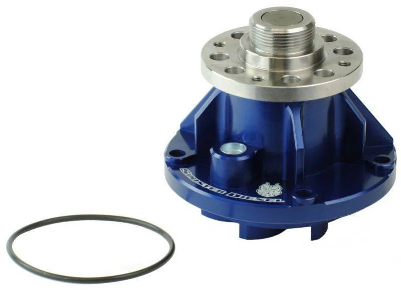 Sinister Diesel 05-07 Ford Powerstroke 6.0L Billet Water Pump - Side View