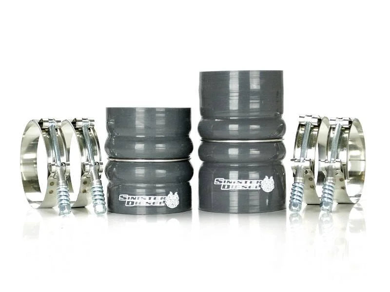 Sinister Diesel 2008-2010 Ford 6.4L Powerstroke Hot Side Charge Pipe - Installation View