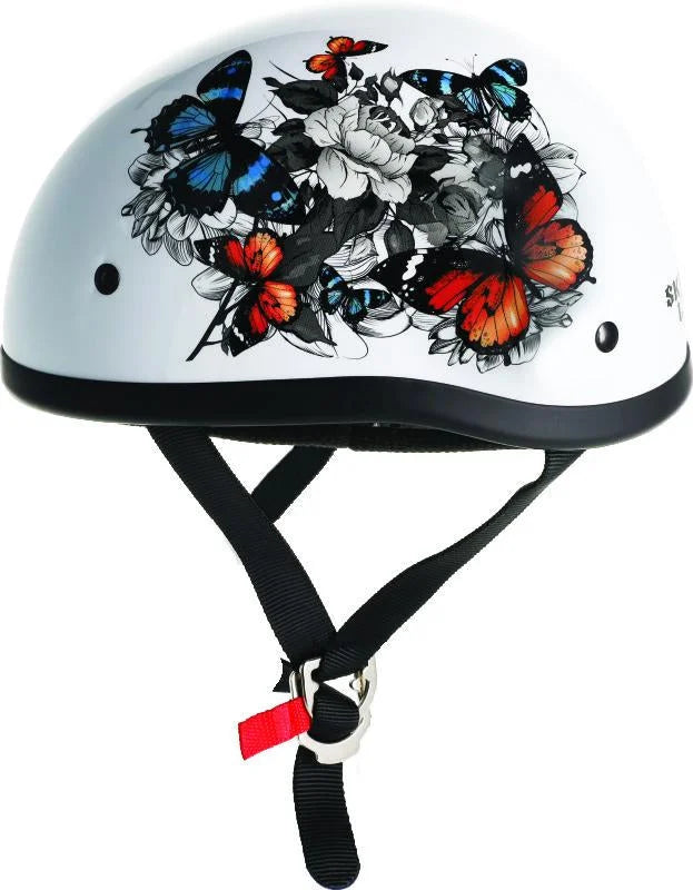 Skid Lids White Rose Original Helmet- Medium - Side View