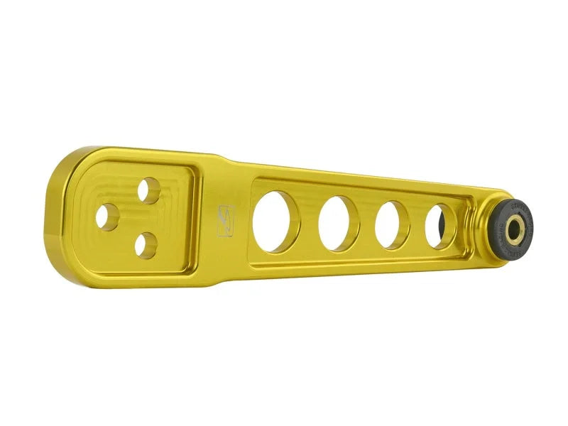 Skunk2 01-05 Honda Civic Gold Anodized Rear Lower Control Arm (Includes Socket Tool) - Installation View