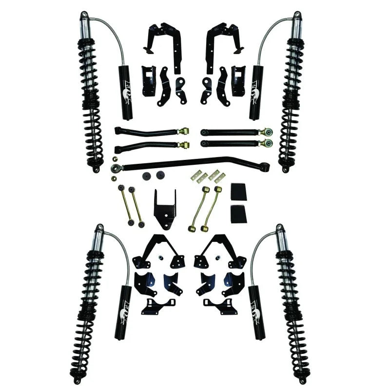 Skyjacker 2018 Jeep Wrangler (JL) 2DR 3.5-6in Susp. Lift Kit W /Remote Reservoir Coil Over Shocks - Side View