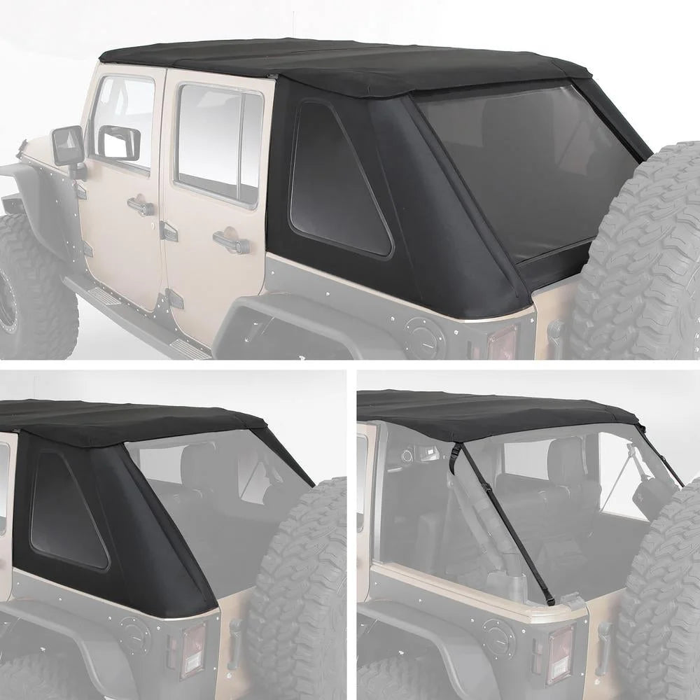 Smittybilt Bowless Combo Top Kit w/ Tinted Windows - Black Diamond fits 2007-2018 Jeep Wrangler JK - Additional View 6