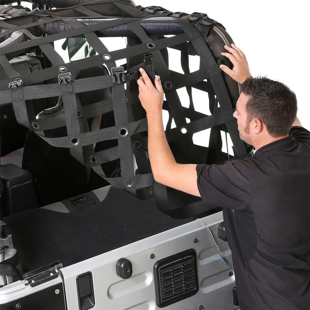 Smittybilt C-RES2 HD Cargo Restraint System - 2" Black Diamond Web fits 1997-2006 Jeep Wrangler Tj - Side View