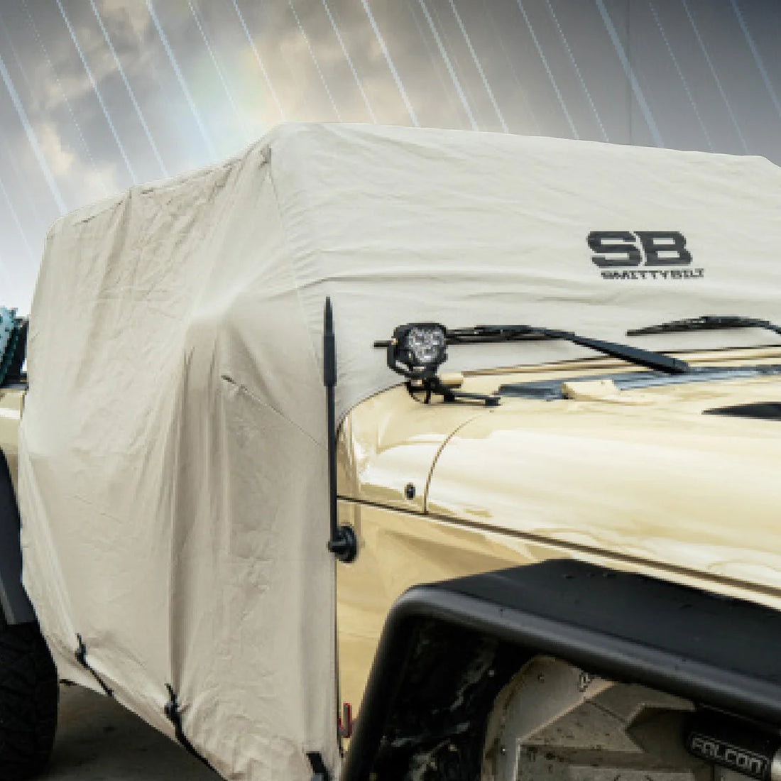 Smittybilt Cab Cover w/ Door Flaps - Gray (20+ JT) 1081 - Installation View