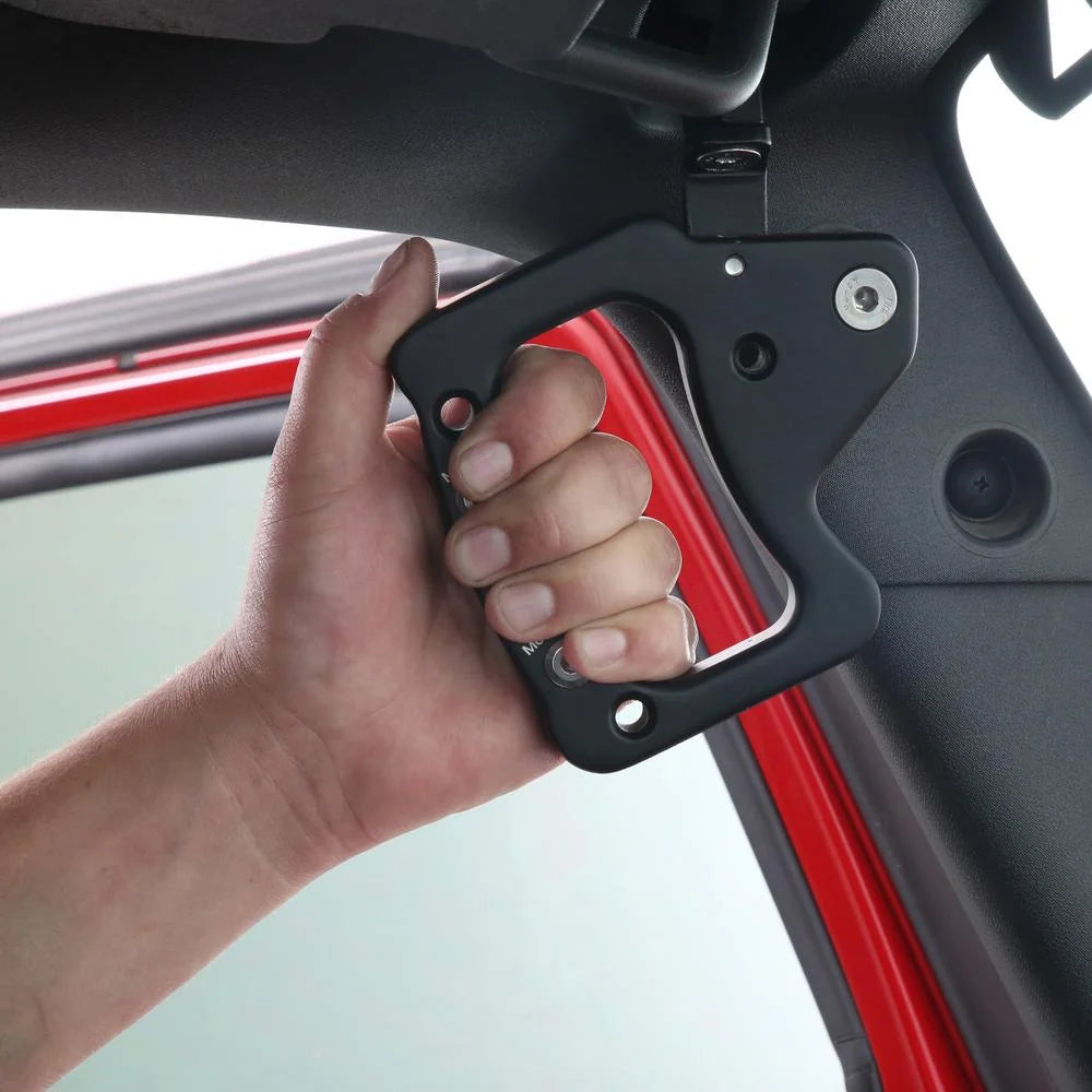 Smittybilt Front Aluminum Grab Handle Pair - Black (07-18 JK/JKU) 76931