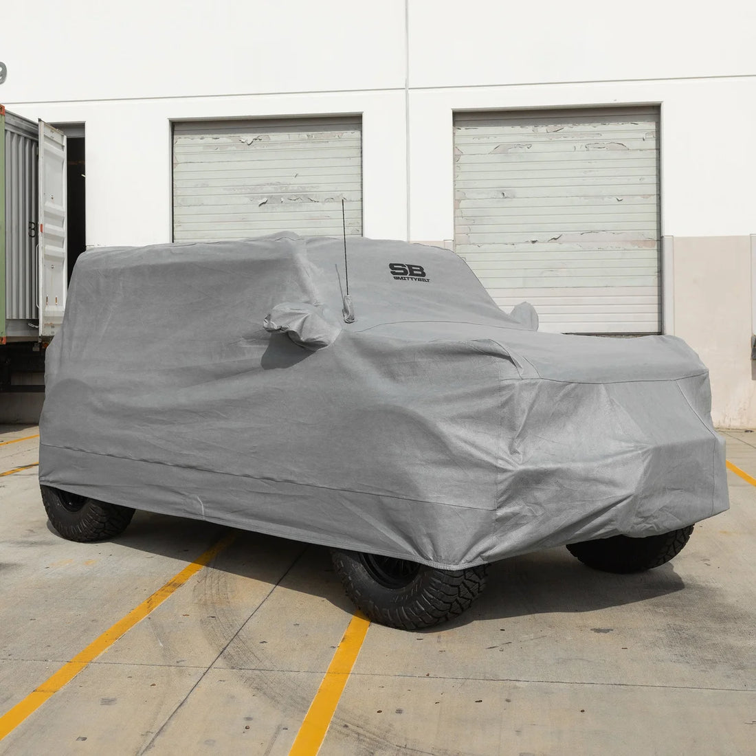 Smittybilt Full Car Cover w/ Storage Bag, Lock & Cable - Gray (21+ Bronco 4DR) 955 - Side View