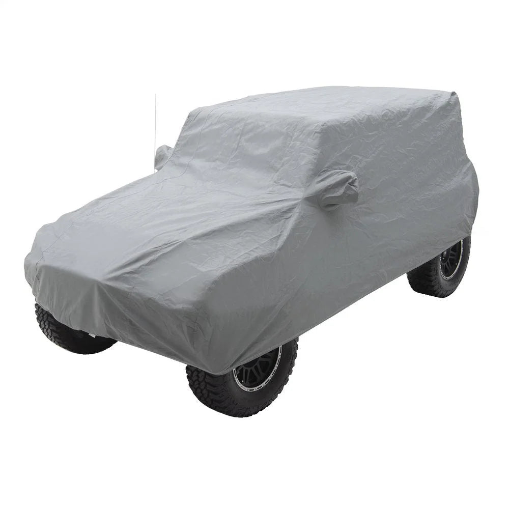 Smittybilt Full Car Cover w/ Storage Bag, Lock & Cable - Gray fits 2007-2018 Jeep Wrangler JKU