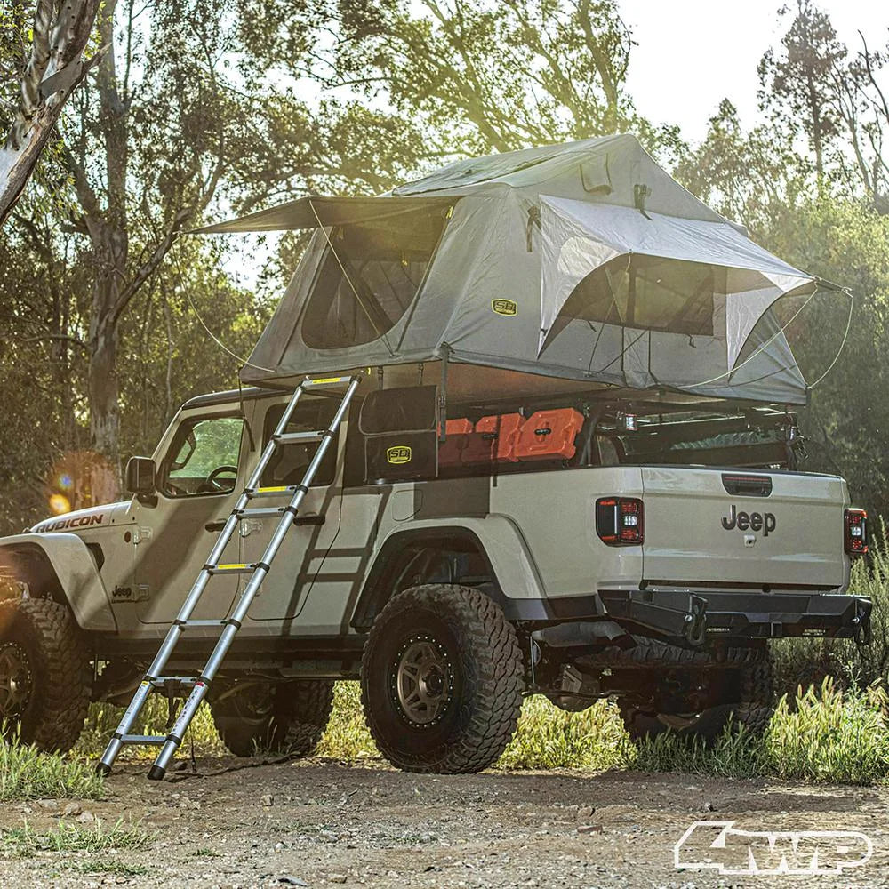 Smittybilt Gen2 Overlander Standard Tent - Gray 2583 - Installation View