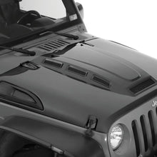 Load image into Gallery viewer, Smittybilt H.E.M.I Vented Hood - Unpainted fits 2007-2018 Jeep Wrangler JK / JKU - Installation View