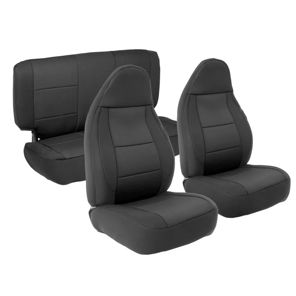 Smittybilt Neoprene Seat Cover Set Front/Rear – Black fits 2003-2006 Jeep Wrangler Tj
