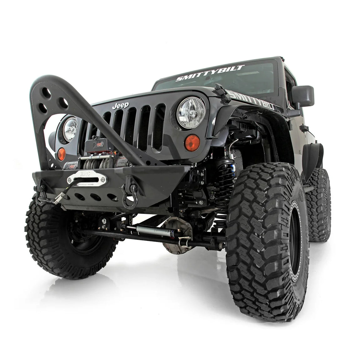 Smittybilt SRC Front Stinger Bumper – Textured Black (07-18 JK/JKU) 76524 - Installation View