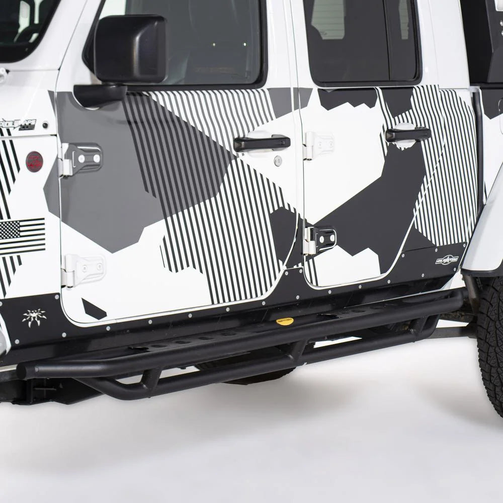 Smittybilt SRC Side Armor w/ Step - Textured Black fits 2020-2025 Jeep Gladiator Jt