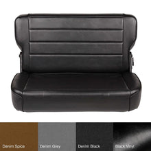 Load image into Gallery viewer, Smittybilt Seat - Rear - Fold &amp; Tumble - Vinyl Black fits 1976-1986 Jeep CJ7 / 1987-1995 Jeep Wrangler - Side View
