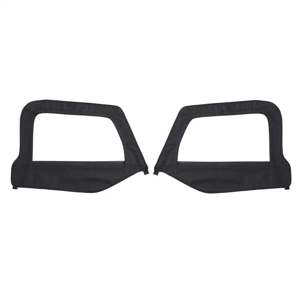 Smittybilt Soft Top Upper Door Skin Pair - Black Diamond fits 1997-2006 Jeep Wrangler Tj
