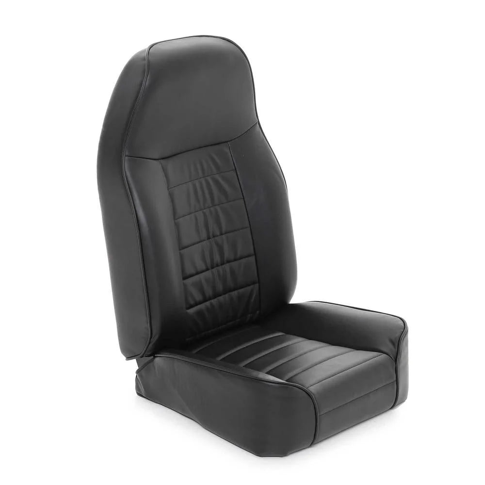 Smittybilt Standard Bucket Front Seat – Vinyl Black fits 1976-1986 Jeep CJ7 - Main Product View