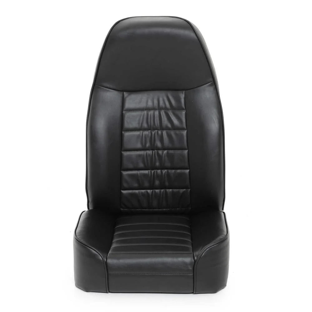 Smittybilt Standard Bucket Front Seat – Vinyl Black fits 1976-1986 Jeep CJ7 - Back View