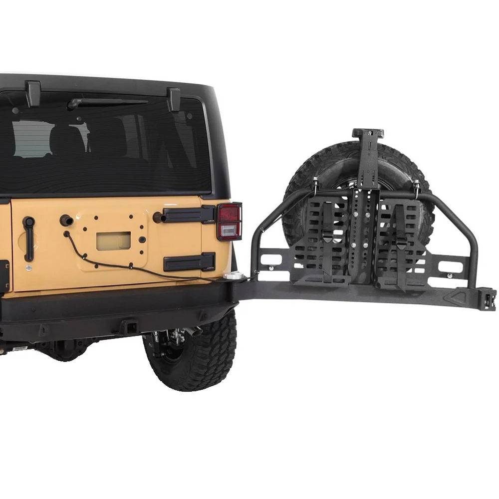 Smittybilt XRC Atlas Rear Bumper w/ Swing Gate - Swing Gate Only (07-18 JK/JKU) 76896-02 - Back View