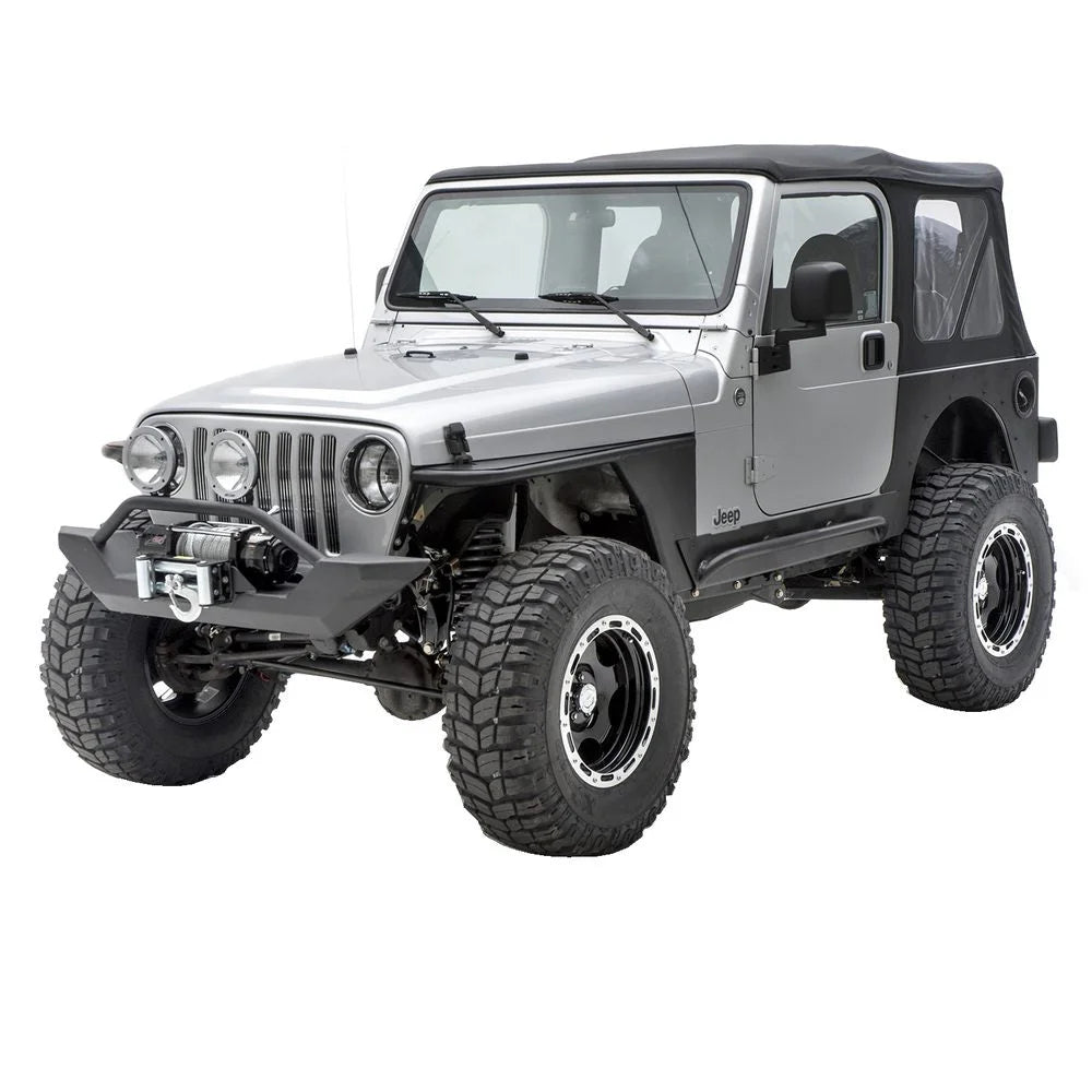 Smittybilt XRC Front Tube Fender Pair - Textured Black fits 1997-2006 Jeep Wrangler Tj - Back View