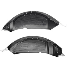 Load image into Gallery viewer, SmittybiltRear Aluminum Inner Fender Liner Pair - Black (18+ JL/JLU)77986 - Back View