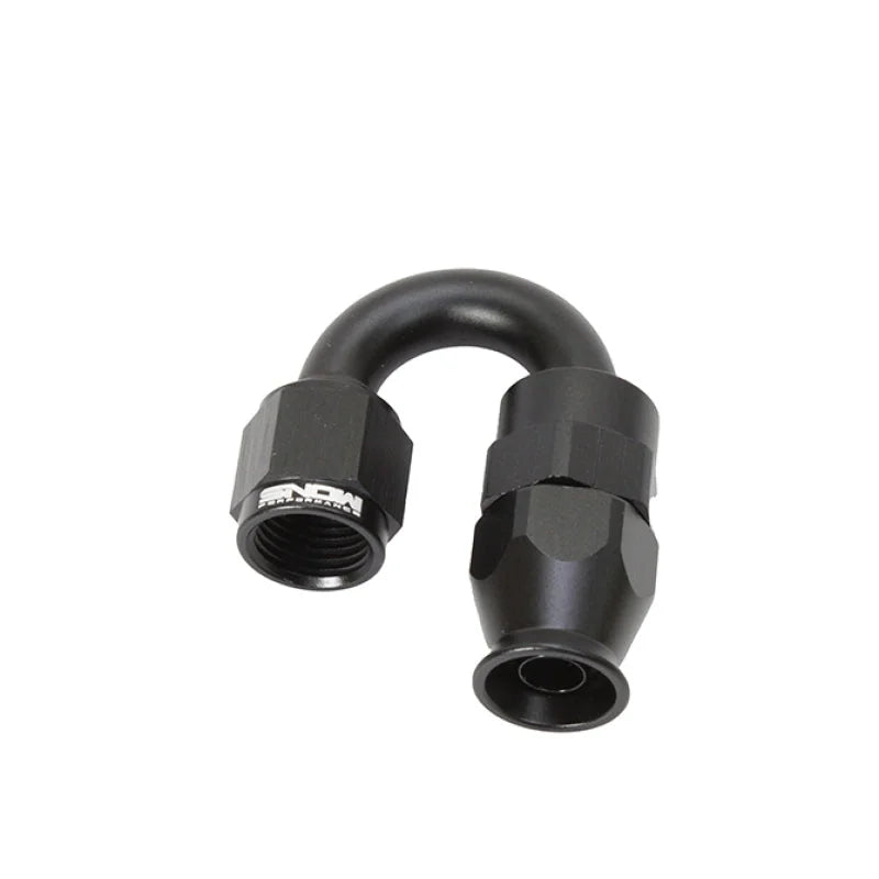 Snow -6AN 180 Degree PTFE Hose End (Black) - Main Product View