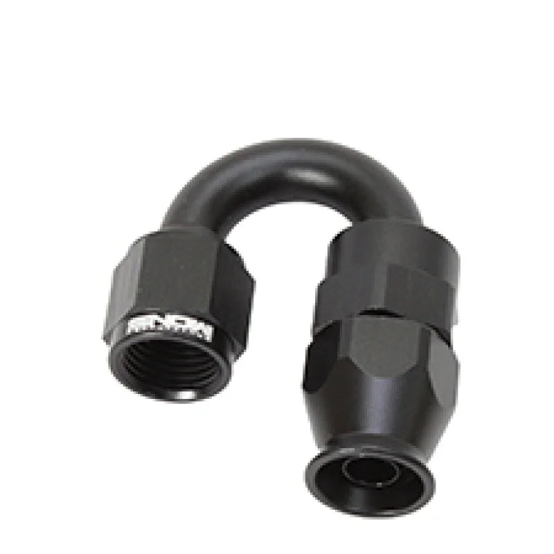 Snow -6AN 180 Degree PTFE Hose End (Black) - Side View