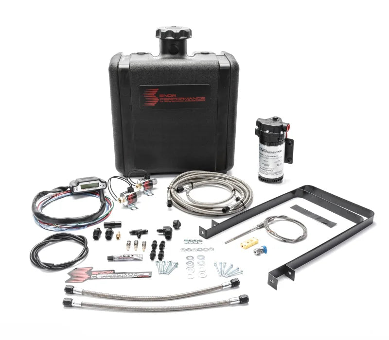 Snow Performance 07-17 Dodge 6.7L Stg 3 Boost Cooler Water Injection Kit (SS Braided Line & 4AN) - Side View