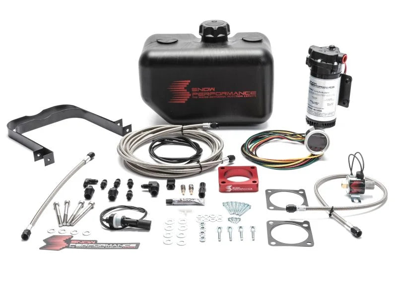 Snow Performance 08-15 Evo Stg 2 Boost Cooler Water Injection Kit w/SS Braid Line & 4AN Fittings - Installation View