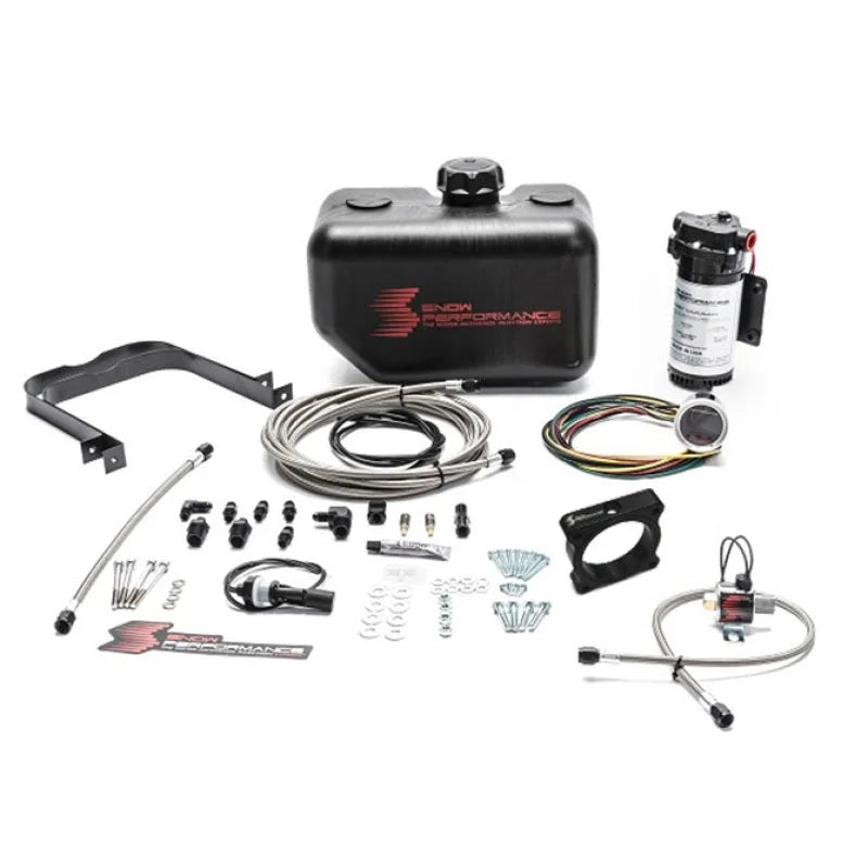 Snow Performance 15-17 Mustang EcB Stg 2 Boost Cooler Water Injection Kit (SS Braid Line & 4AN) - Back View