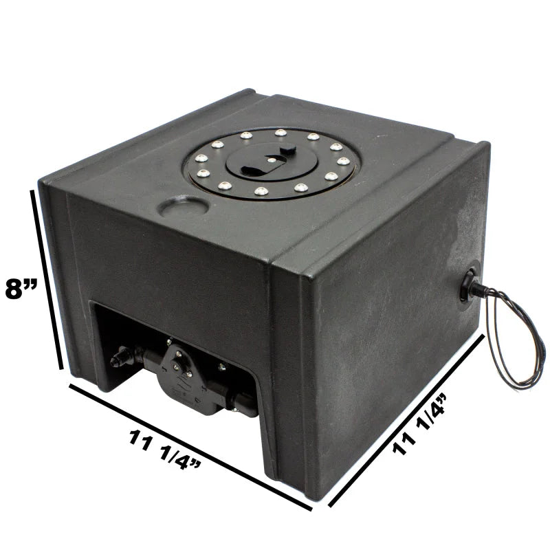 Snow Performance 2.0 Gallon Tank w/Built In Pump Mount - Side View