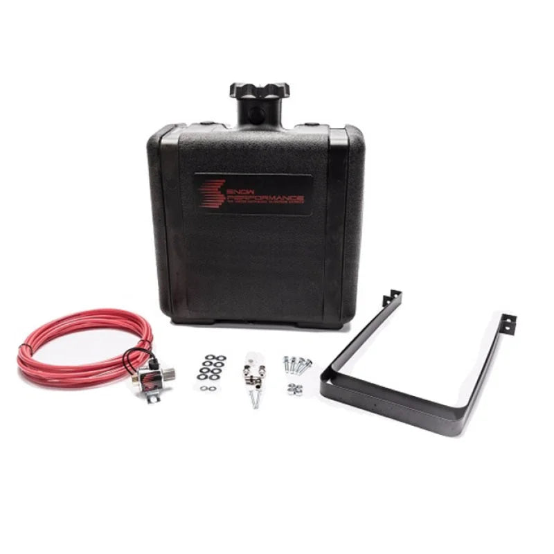 Snow Performance 7 Gallon Reservoir (incl. brackets/check valve/tubing) - Side View
