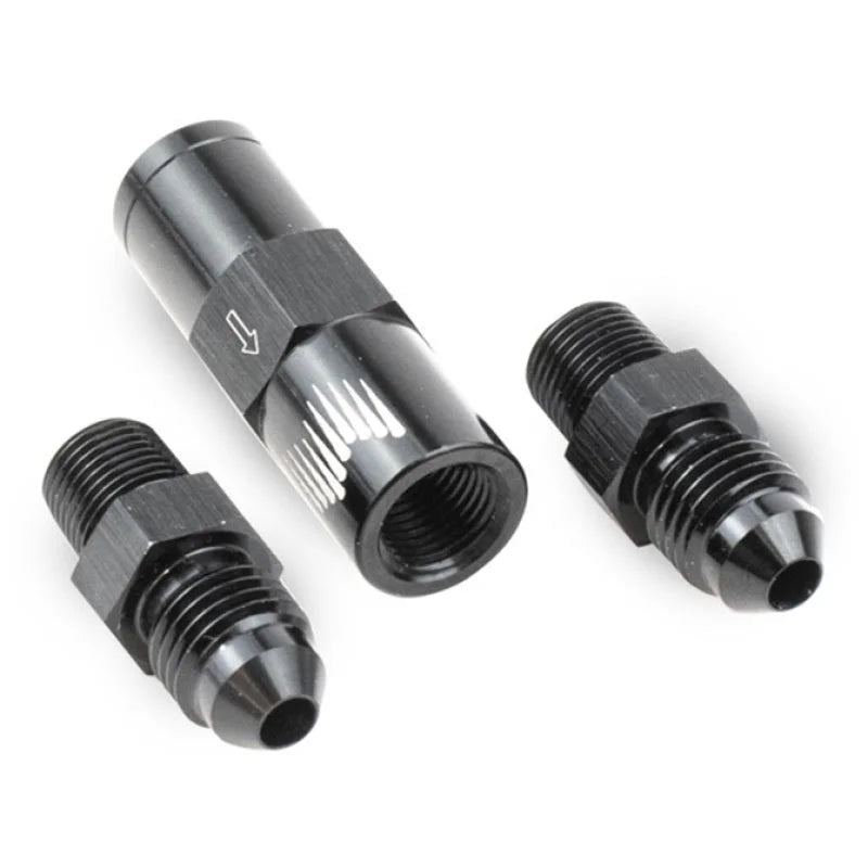 Snow Performance High Flow 4AN Water Check Valve Fittings (For 4AN SS Braided Line Kit) - Side View