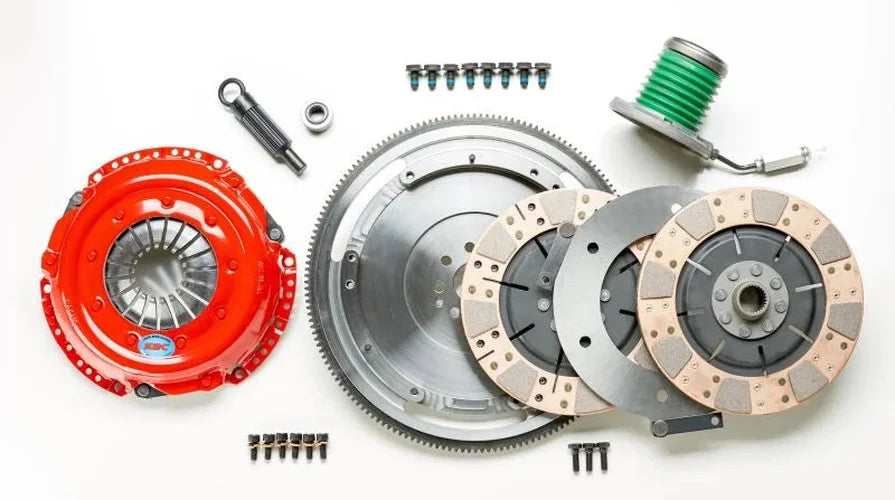 South Bend 05-10 Ford Mustang 4.6L (26T) Comp Dual Disc Kit w/ Flywheel - Side View