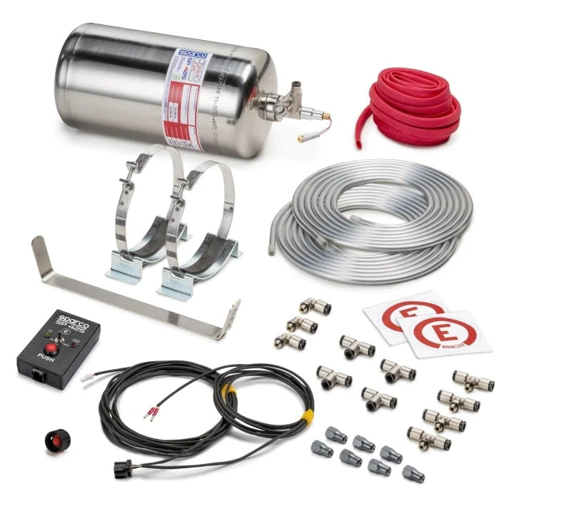 Sparco 4.25 Liter Electric Steel Extinguisher System - Side View