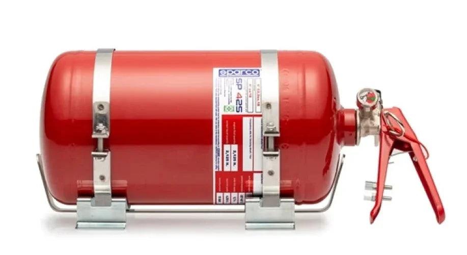Sparco 4.25 Liter Mechanical Steel Extinguisher System - Side View