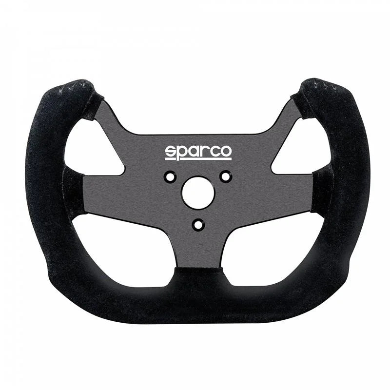 Sparco F10A Suede Black Steering Wheel - Side View