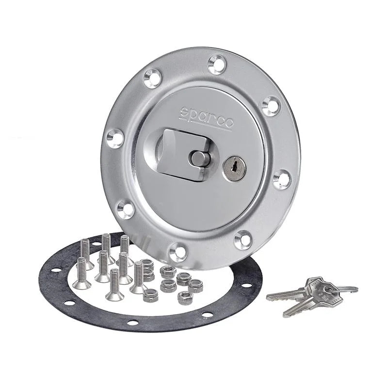 Sparco Fuel Cap Locking Brushed Alum - Side View