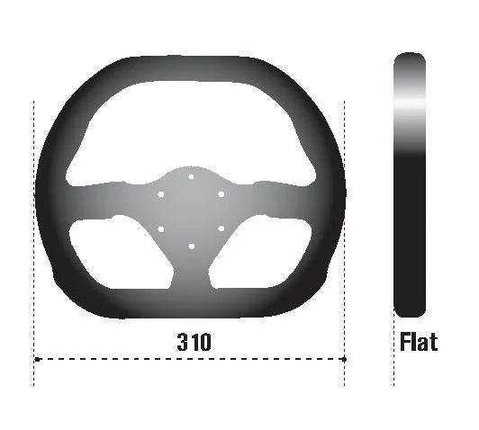 Sparco Steering Wheel 310X260 Suede Black - Side View