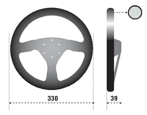Sparco Steering Wheel 323 Suede Black - Side View