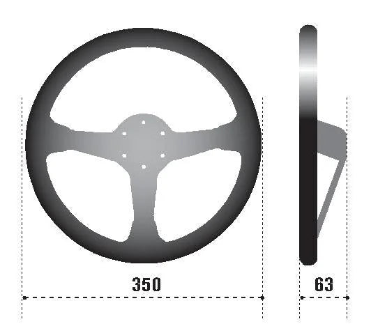 Sparco Steering Wheel 345 Leather Black - Main Product View