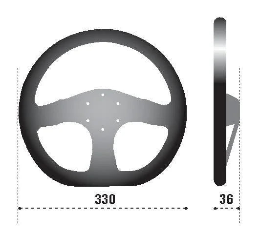 Sparco Steering Wheel 353 Suede Black (NO HORN INCLUDED) - Side View
