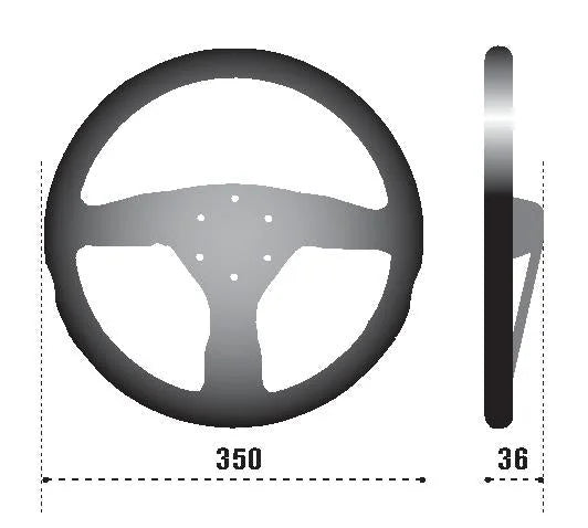 Sparco Steering Wheel 375 Suede Black - Side View