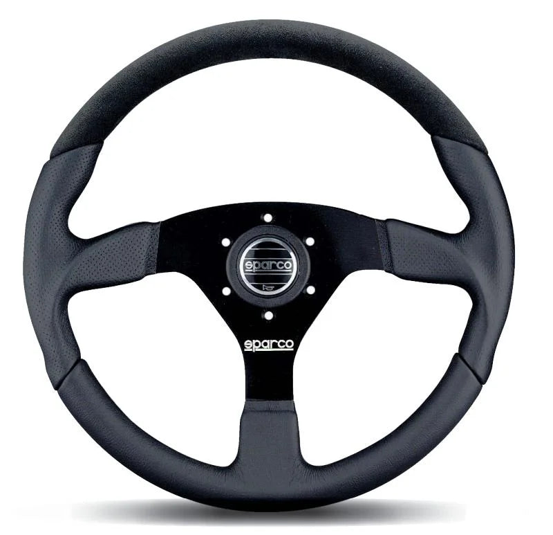Sparco Steering Wheel L505 Lap 5 Blk/Blk/Blk - Side View