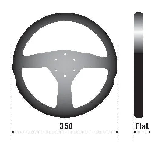 Sparco Steering Wheel L505 Lap 5 Blk/Blk/Blk - Detail View