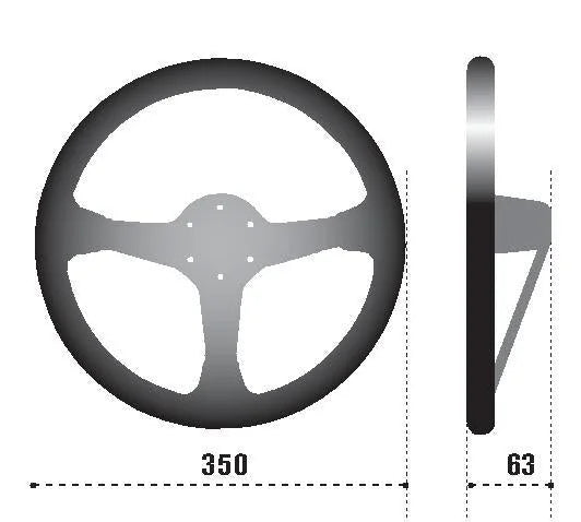 Sparco Steering Wheel L575 Monza Suede - Side View