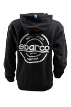 Load image into Gallery viewer, Sparco Sweatshirt Hooded S-Seal Blk Xlrg - Side View