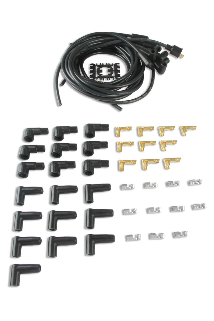 Spark Plug Wire Set- 8mm - Black Wire with Black 90 Deg Boots ACCEL - Main Product View