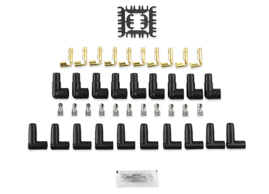 Spark Plug Wire Set- 8mm- Super Stock Universal-Graphite Core- 90 Deg Boots- Red ACCEL - Side View