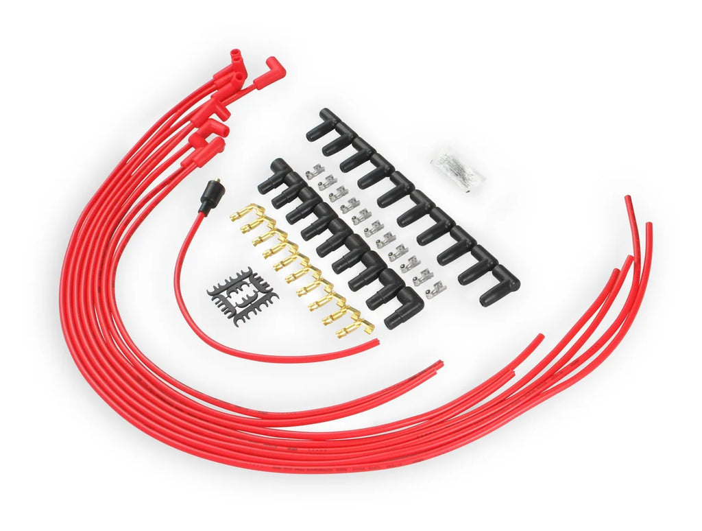 Spark Plug Wire Set- 8mm- Super Stock Universal-Graphite Core- 90 Deg Boots- Red ACCEL - Installation View