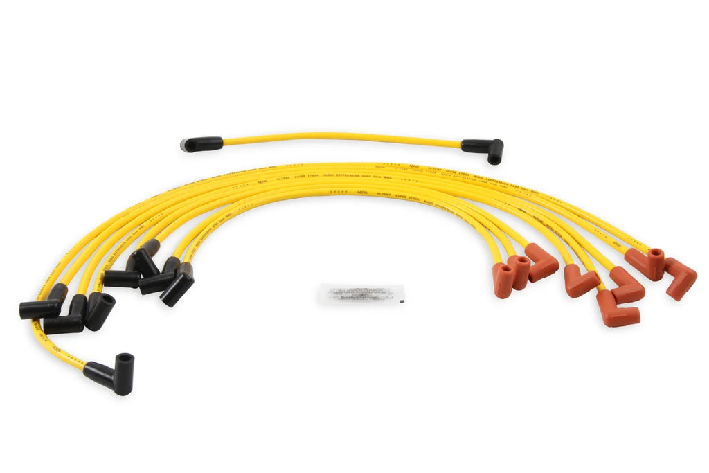 Spark Plug Wire Set - 8mm - Yellow with HEI Stock Style Boots ACCEL - Side View