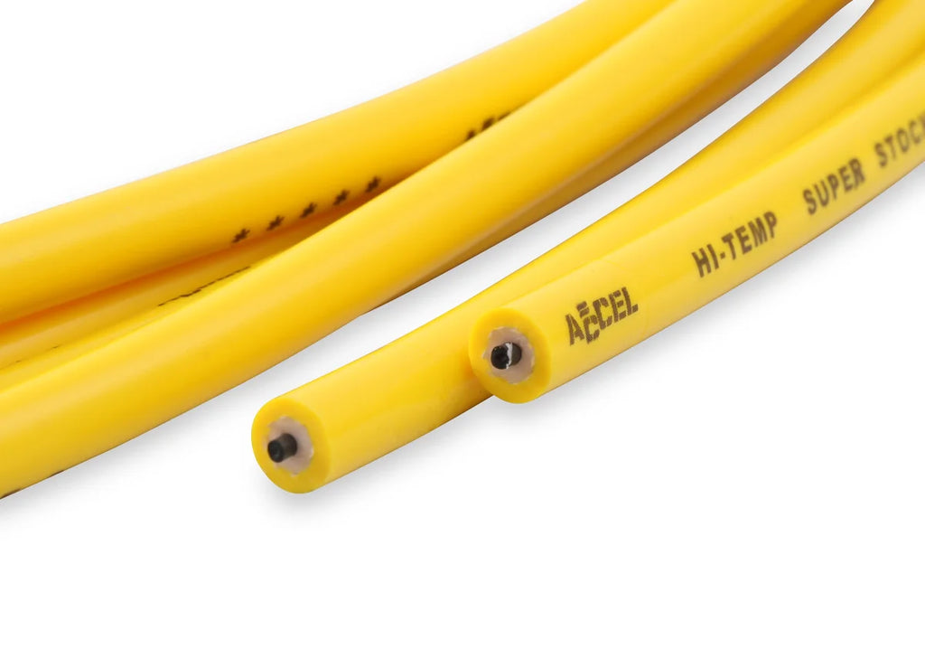 Spark Plug Wire Set - 8mm - Yellow with Orange 90 Deg Boots ACCEL - Additional View 8
